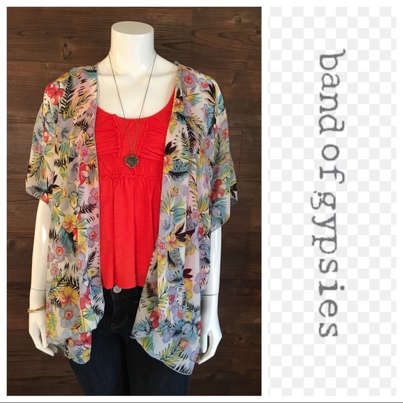 Band of Gypsies Tops - Band of Gypsies Sheer Cardigan